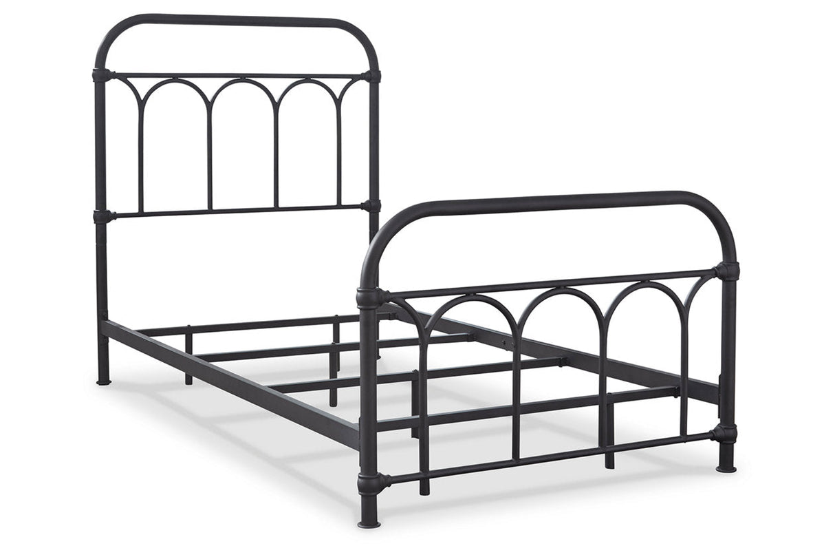 Nashburg Black Twin Metal Platform Bed by Ashley at Eve Furniture