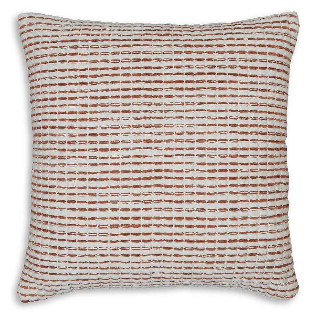 Nashlin White/Rust Pillow by Ashley at Eve Furniture