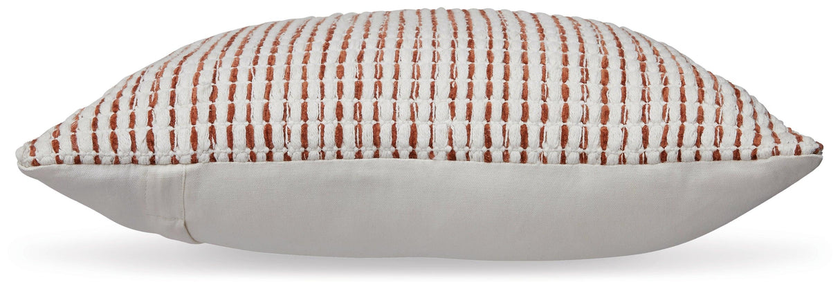 Nashlin White/Rust Pillow (Set of 4) by Ashley at Eve Furniture