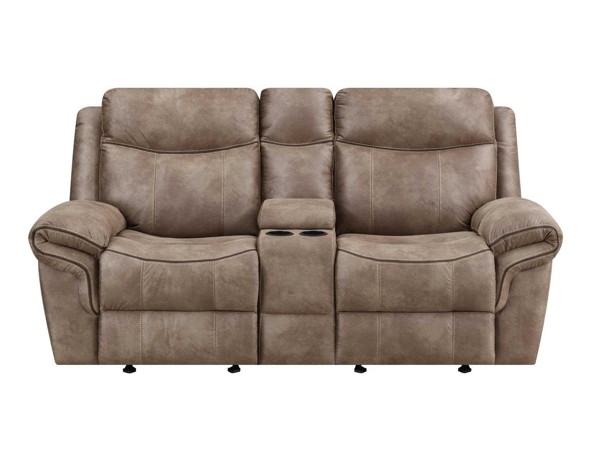 Nashville Cocoa Manual Glider Recliner Console Loveseat by Steve Silver at Eve Furniture