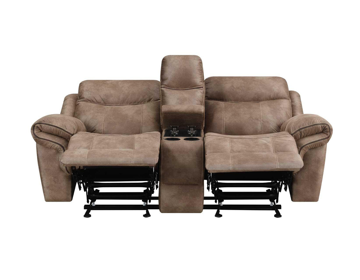 Nashville Cocoa Manual Glider Recliner Console Loveseat by Steve Silver at Eve Furniture