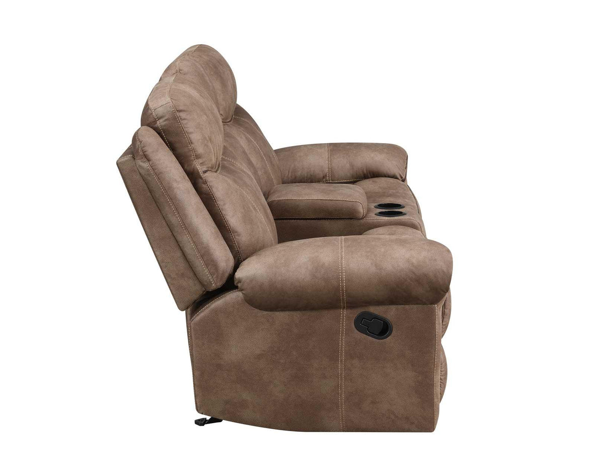 Nashville Cocoa Manual Glider Recliner Console Loveseat by Steve Silver at Eve Furniture