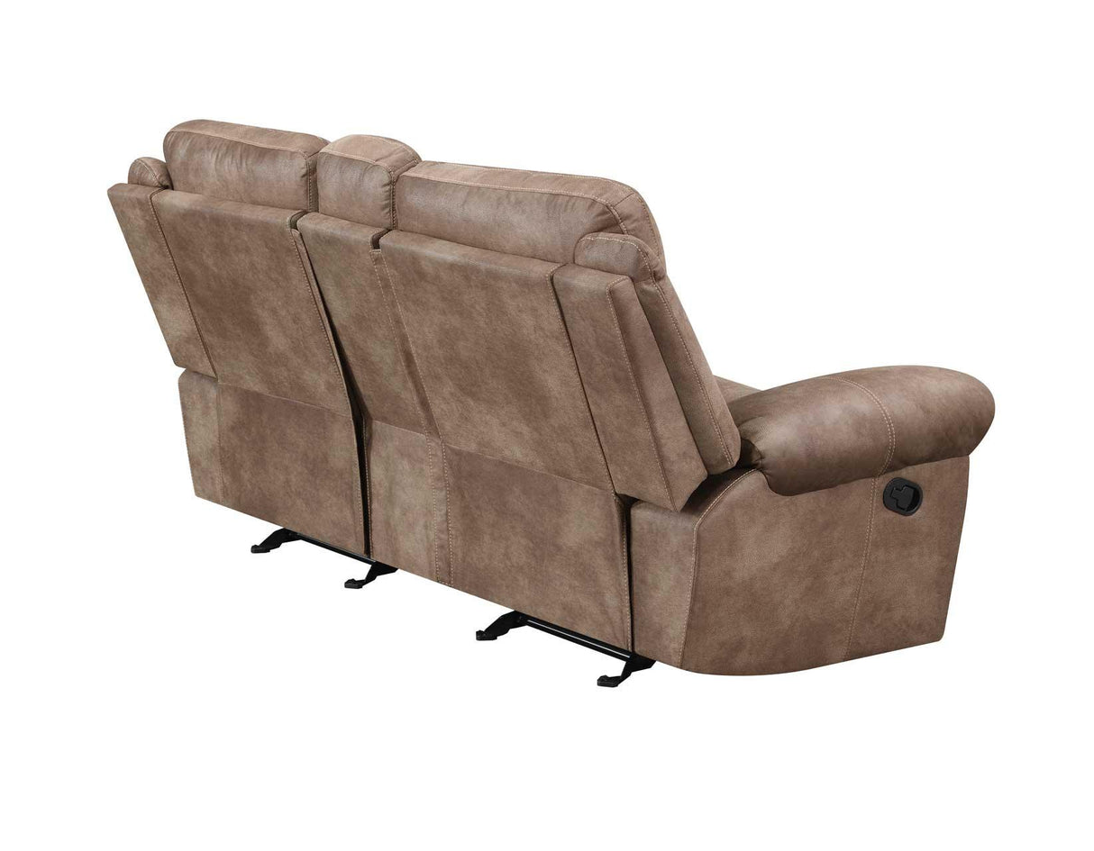 Nashville Cocoa Manual Glider Recliner Console Loveseat by Steve Silver at Eve Furniture