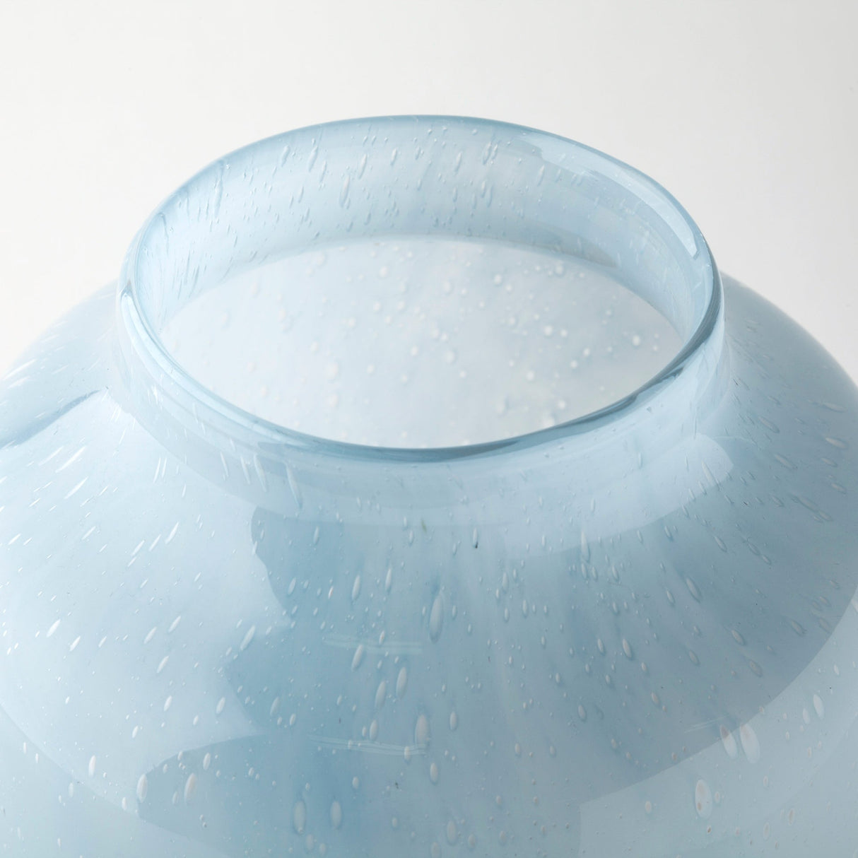 Nasser II Large Blue/Gold/Chrome Urn Style Glass Vase by Mercana at Eve Furniture