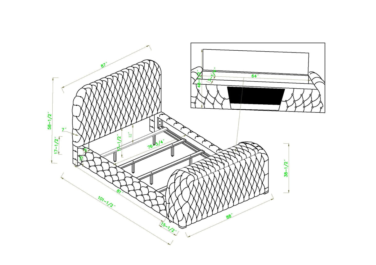 Natalia Gray Upholstered Bedroom Set with TV Lift by Crown Mark at Eve Furniture