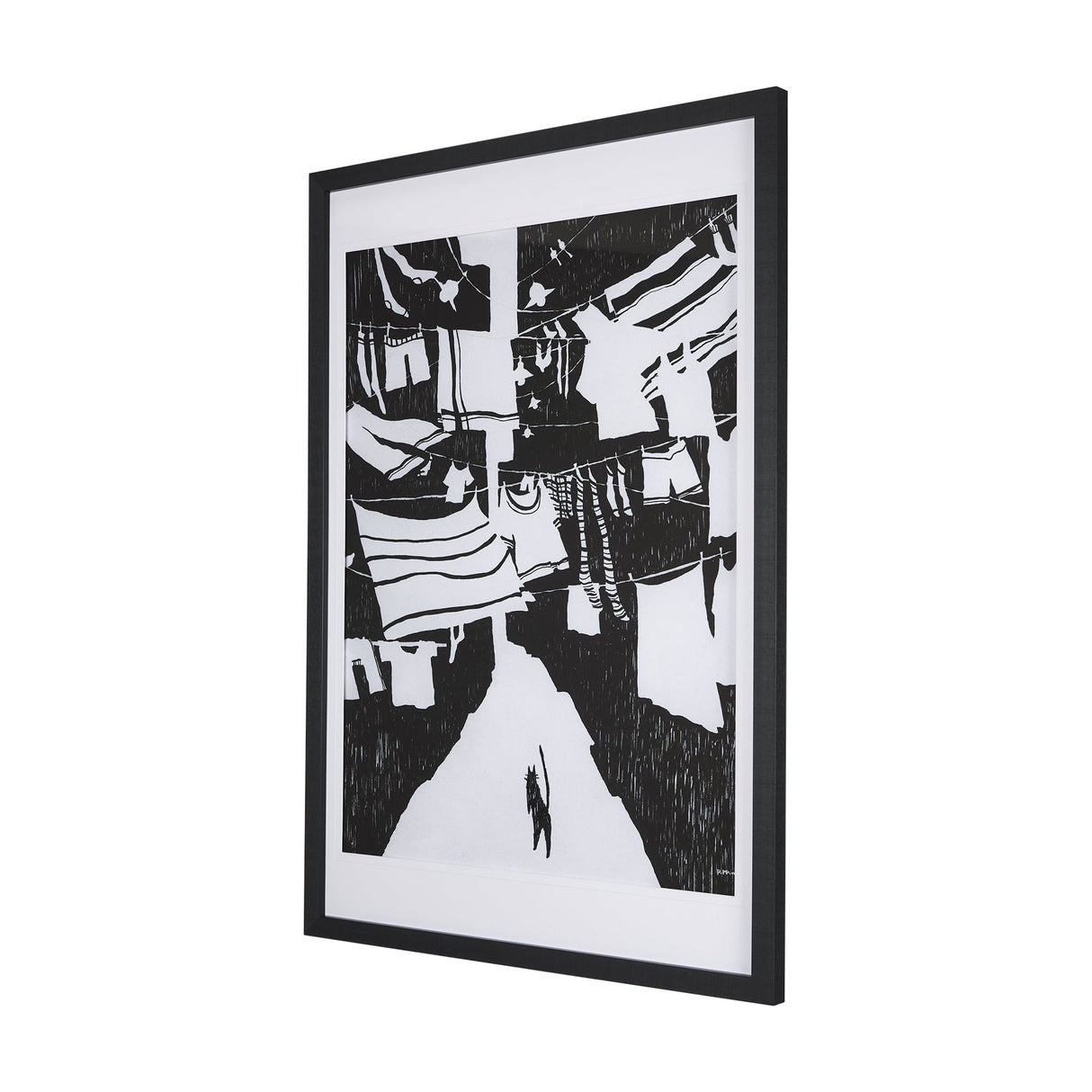 National Laundry Day by Mercana Studio Hand Embellished Textured Framed Art Print Matted under Glass by Mercana at Eve Furniture