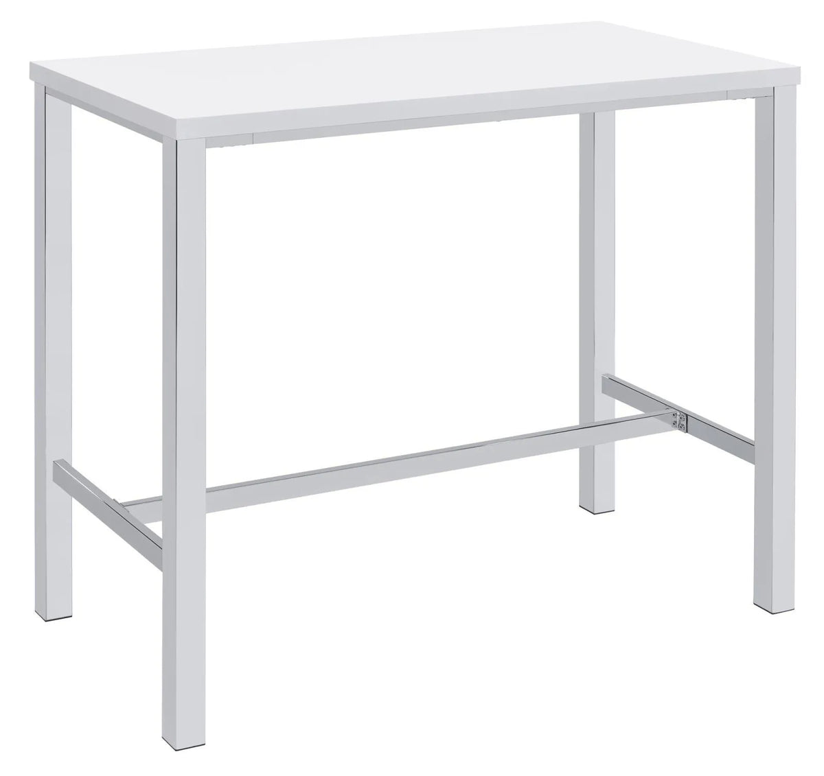 Natividad White High Gloss/Chrome 5-Piece Bar Set by Coaster at Eve Furniture
