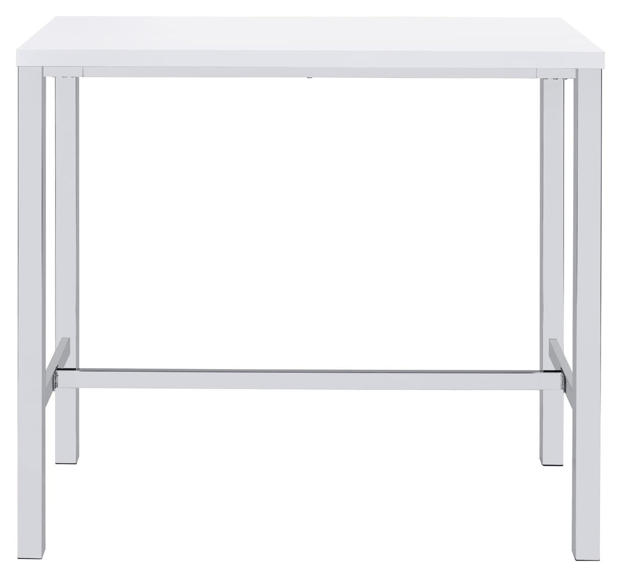 Natividad White High Gloss/Chrome 5-Piece Bar Set by Coaster at Eve Furniture