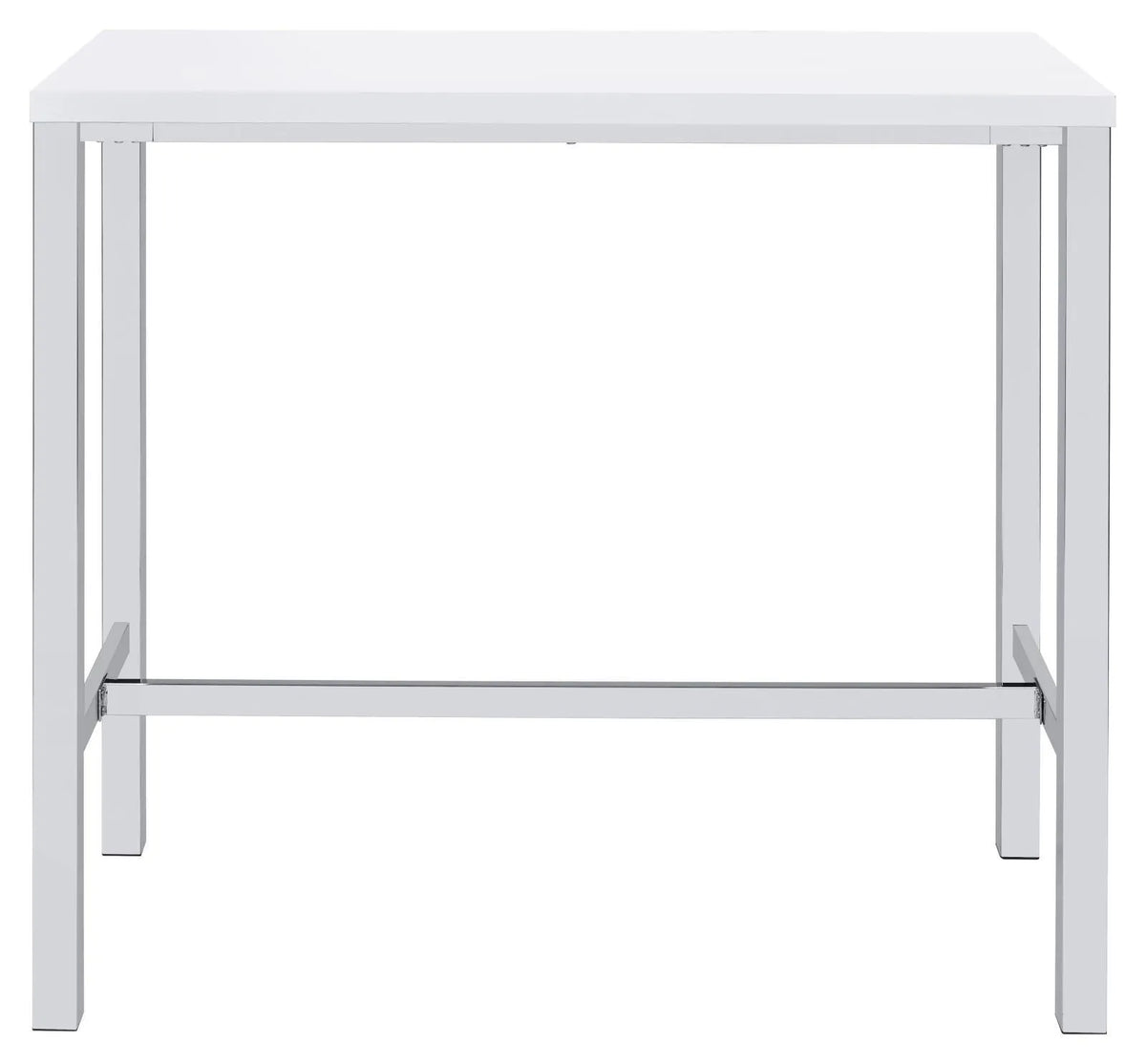 Natividad White High Gloss/Chrome 5-Piece Bar Set by Coaster at Eve Furniture