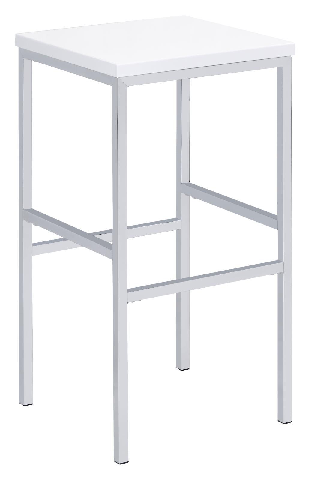 Natividad White High Gloss/Chrome 5-Piece Bar Set by Coaster at Eve Furniture