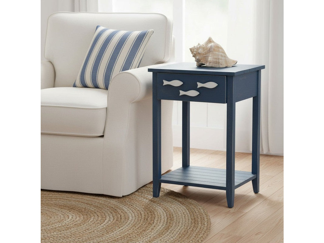 Nautical Blue/White End Table by Crestview at Eve Furniture