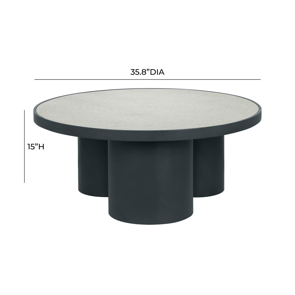 Nautilus Antique Silver Mirrored Coffee Table by TOV Furniture at Eve Furniture