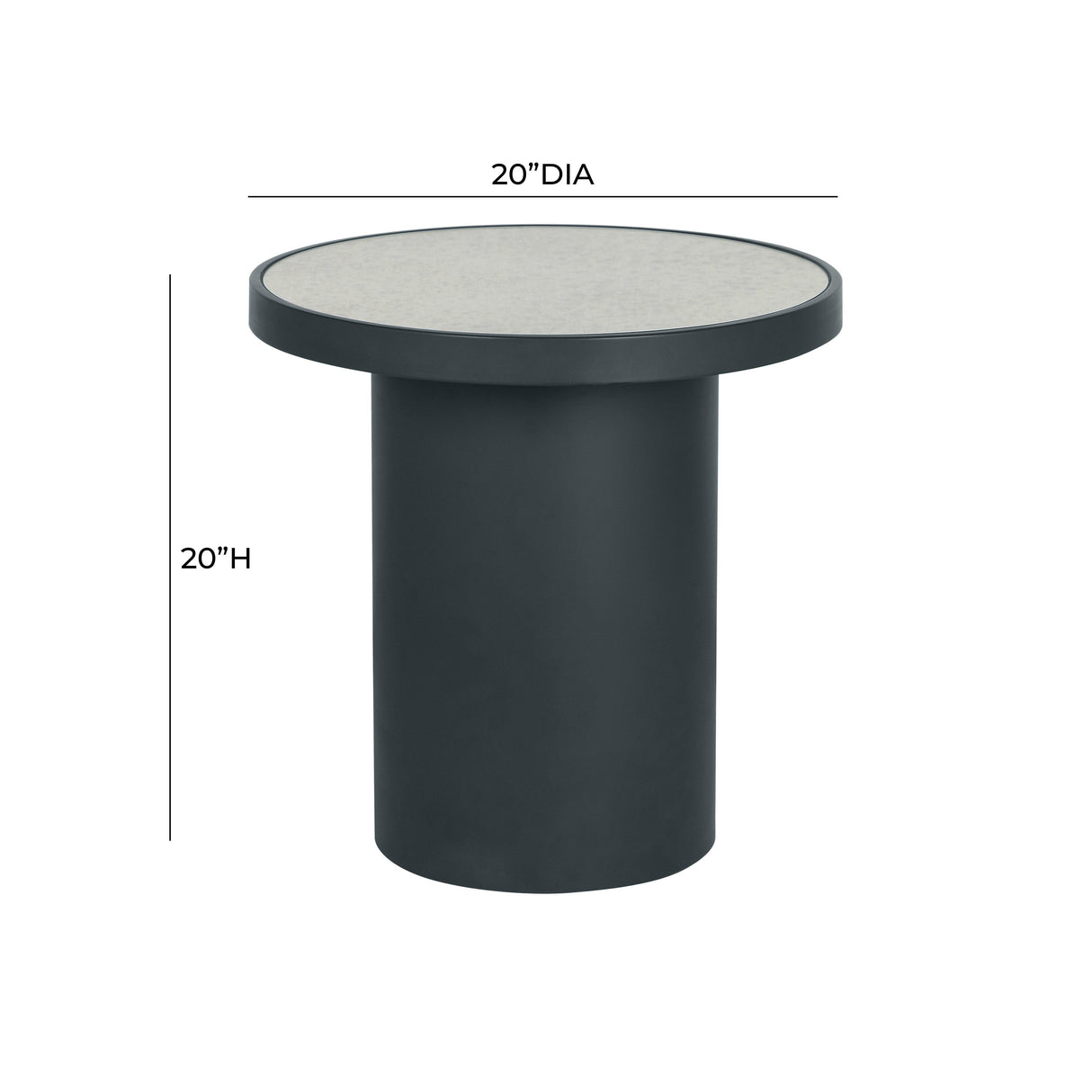 Nautilus Antique Silver Mirrored Side Table by TOV Furniture at Eve Furniture