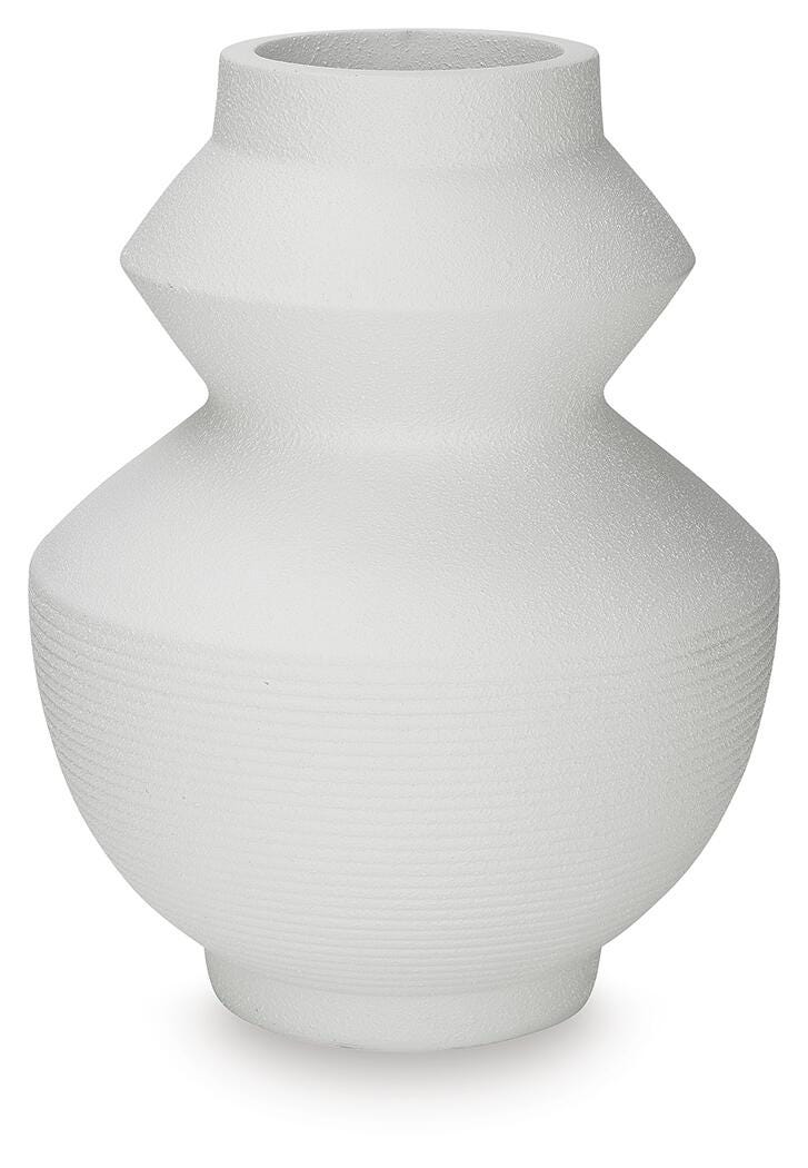Naveen White Vase by Ashley at Eve Furniture