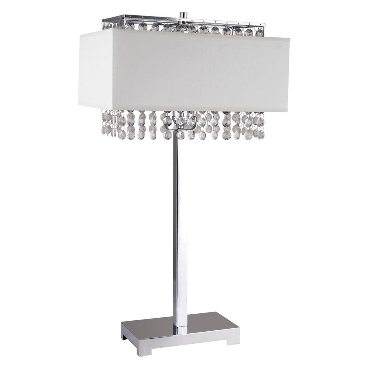 Naya Chrome/White Table Lamp by Furniture of America at Eve Furniture