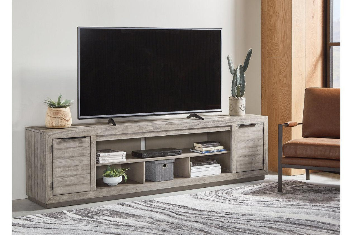 Naydell Gray 92" TV Stand by Ashley at Eve Furniture