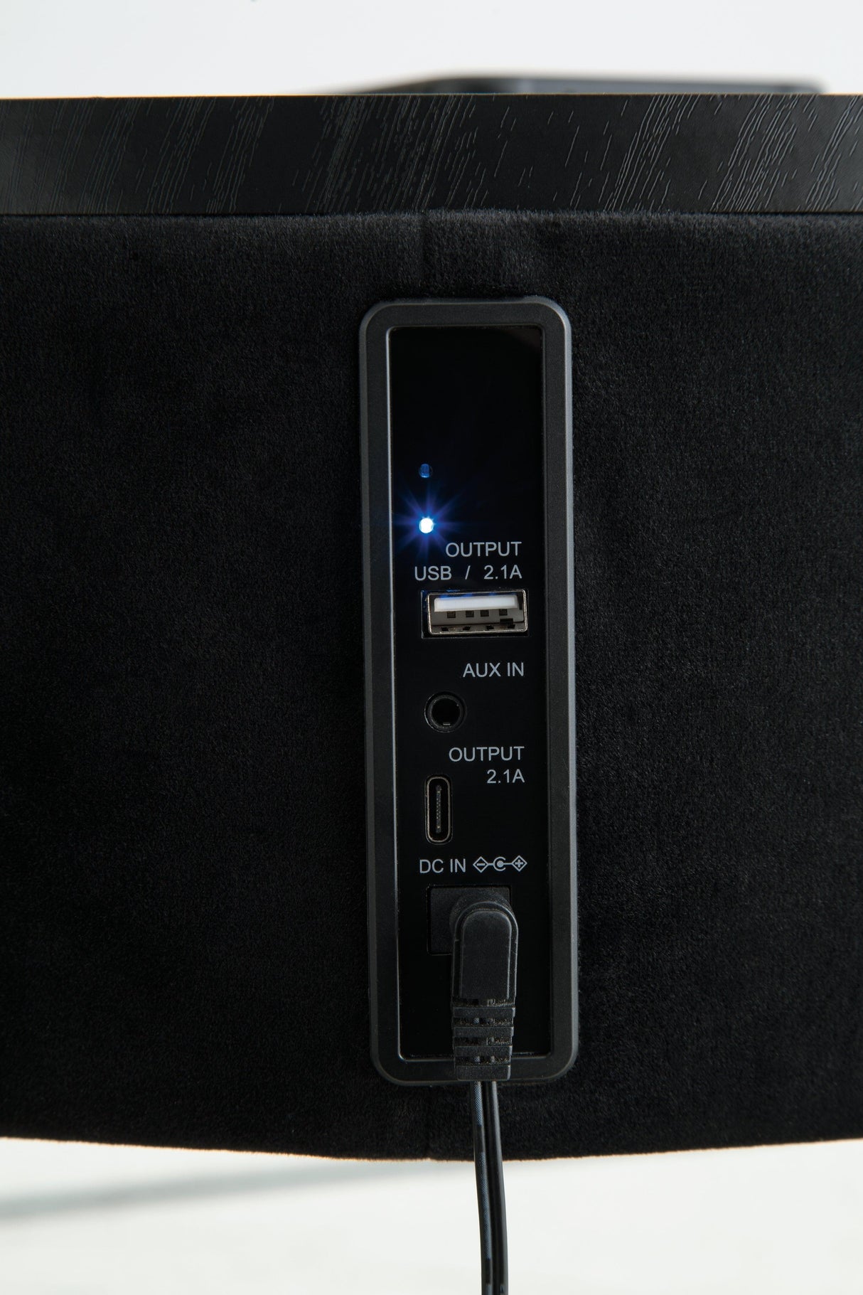 Nedman Black/Gold Finish Accent Table with Speaker by Ashley at Eve Furniture