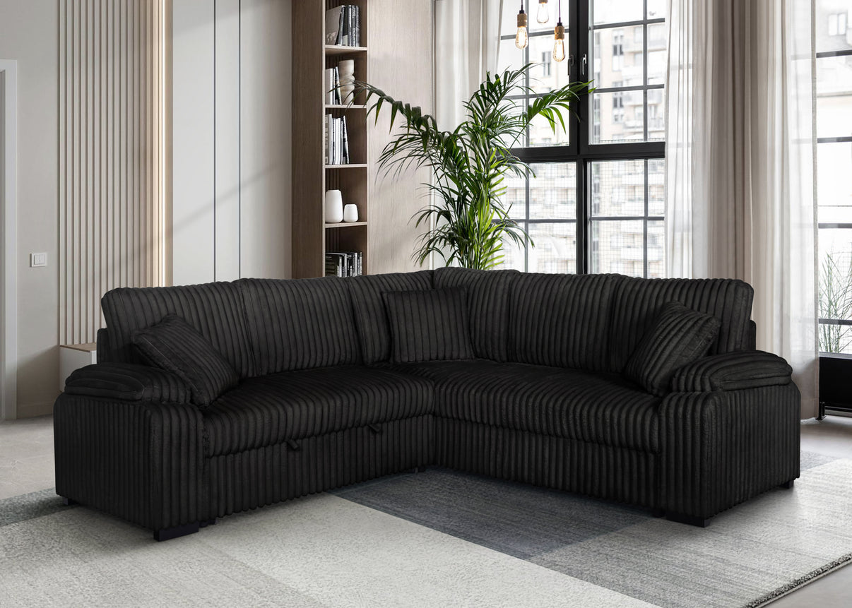 Neeha Black 3-Piece Sectional by New Era Innovations at Eve Furniture