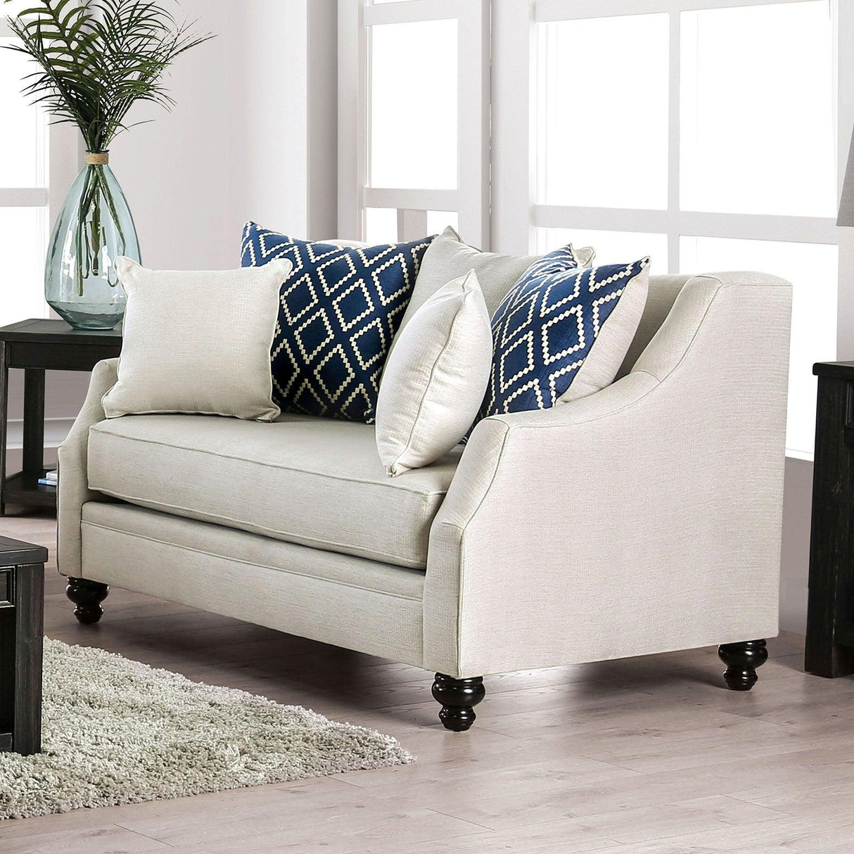 Nefyn Ivory Loveseat by Furniture of America at Eve Furniture