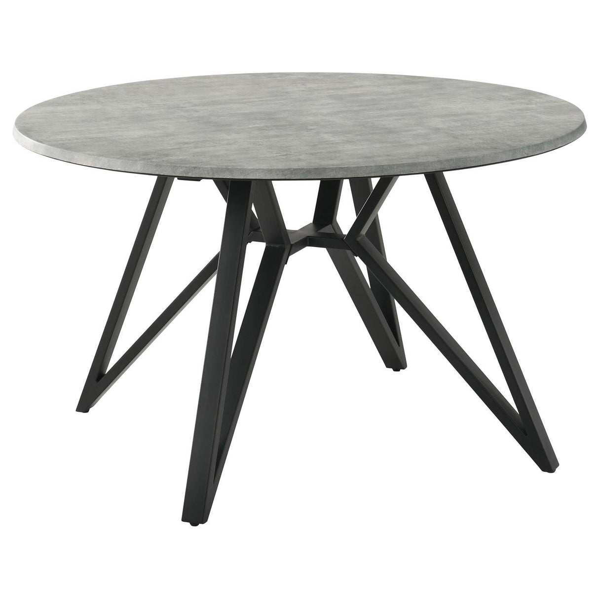 Neil Concrete/Black Round Wood Top Dining Table by Coaster at Eve Furniture