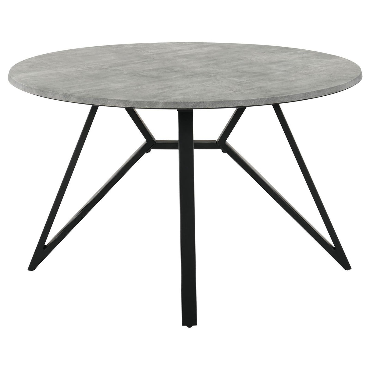 Neil Concrete/Black Round Wood Top Dining Table by Coaster at Eve Furniture