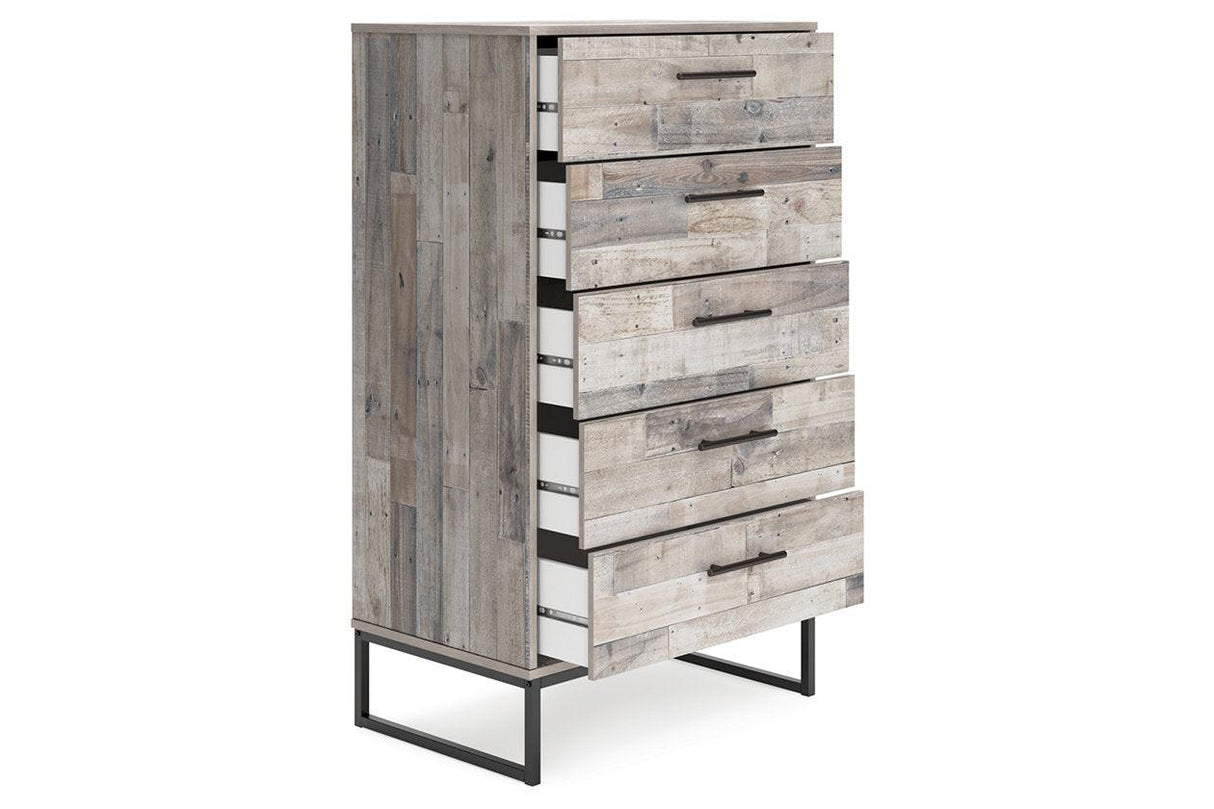 Neilsville Whitewash Chest of Drawers by Ashley at Eve Furniture