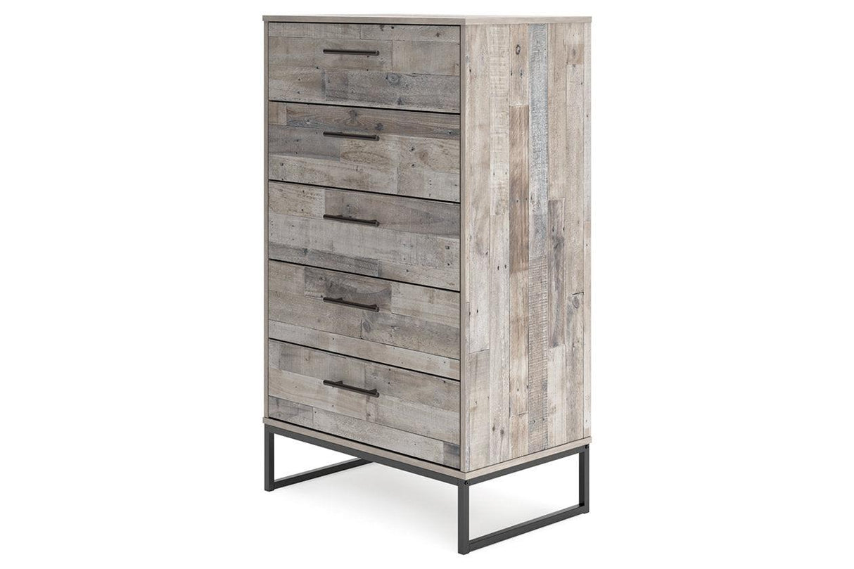 Neilsville Whitewash Chest of Drawers by Ashley at Eve Furniture