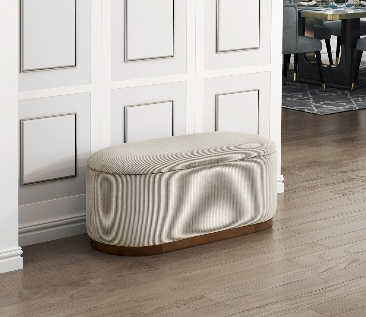 Nell Taupe Lift-Top Storage Bench by Homelegance at Eve Furniture