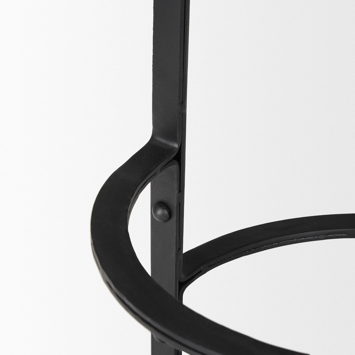 Neo 26.3" Seat Height Brown Wood Seat Black Metal Frame Stool by Mercana at Eve Furniture