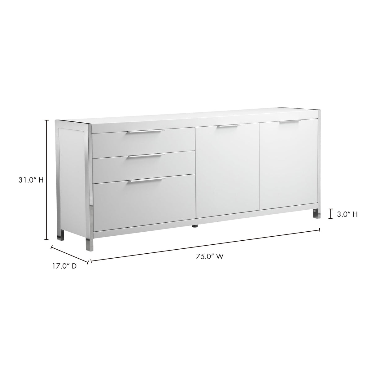 Neo White Sideboard by MOES at Eve Furniture