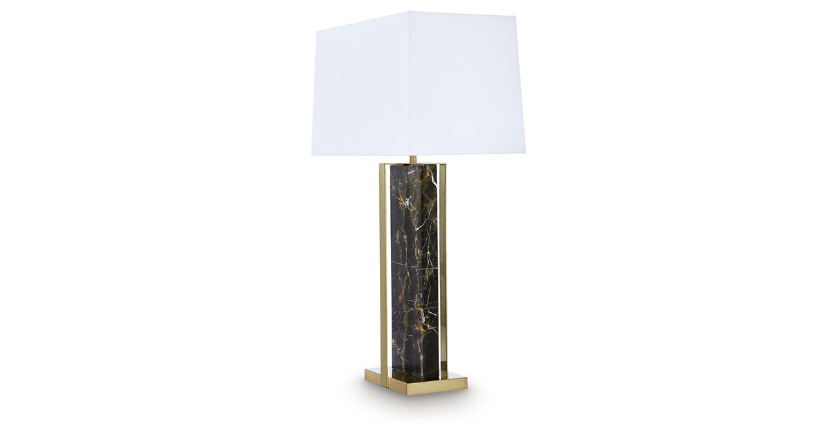 Neonish Black/Gold Finish Table Lamp by Ashley at Eve Furniture
