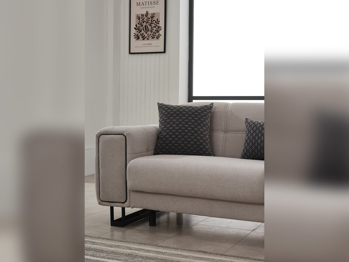 Nero 3-pieces (Sofa & Loveseat & Chair) Livingroom Set in Light Grey by Furnia at Eve Furniture