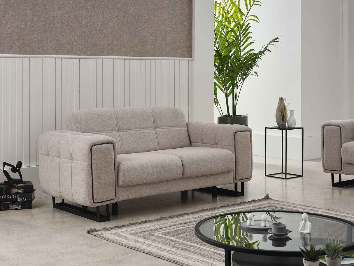 Nero Convertible Loveseat Light Grey by Furnia at Eve Furniture