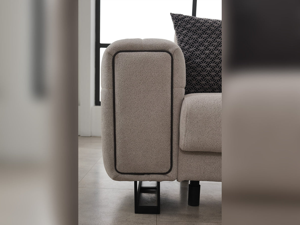 Nero Convertible Loveseat Light Grey by Furnia at Eve Furniture