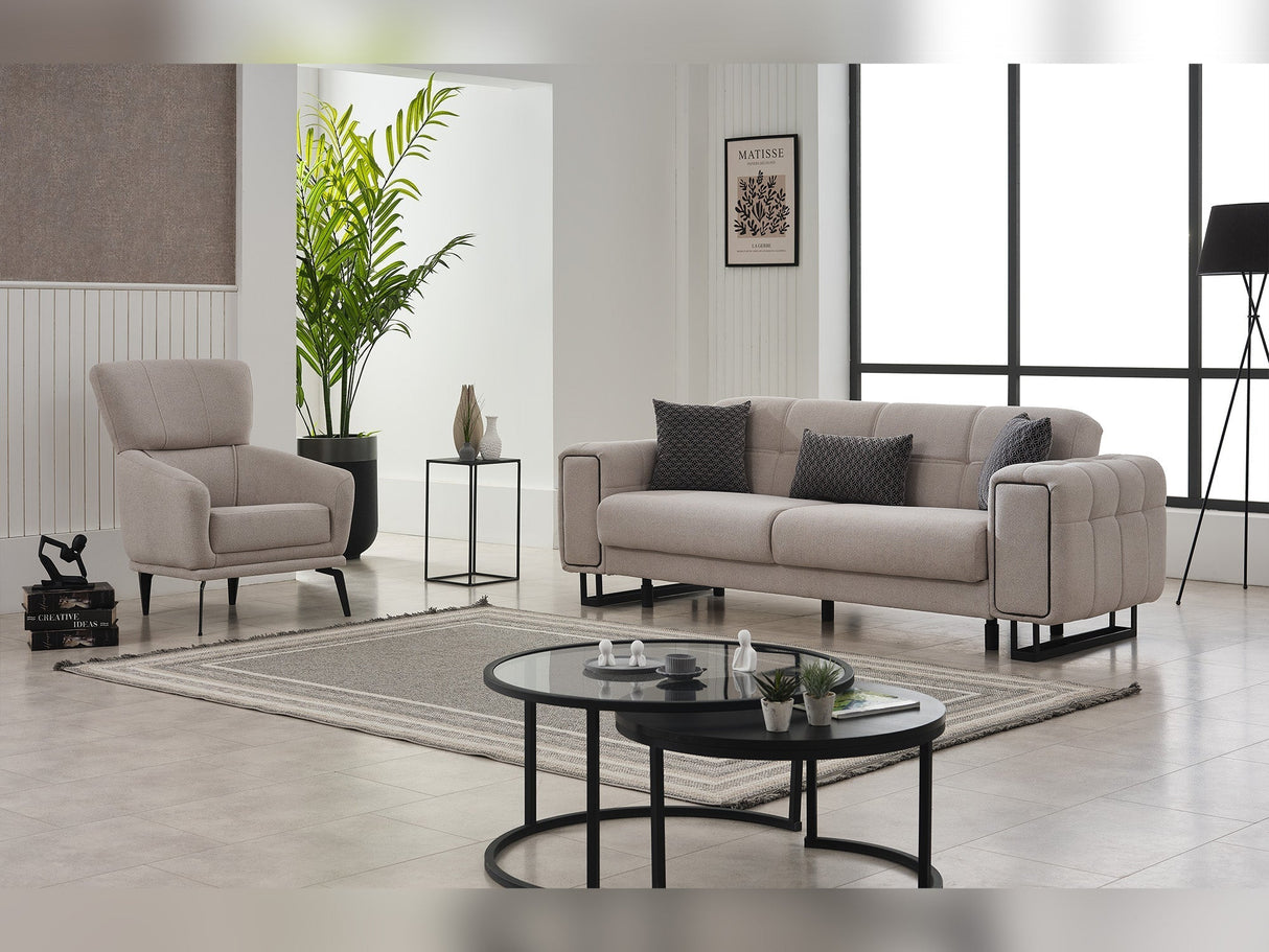 Nero Light Grey Convertible Sofa by Furnia at Eve Furniture