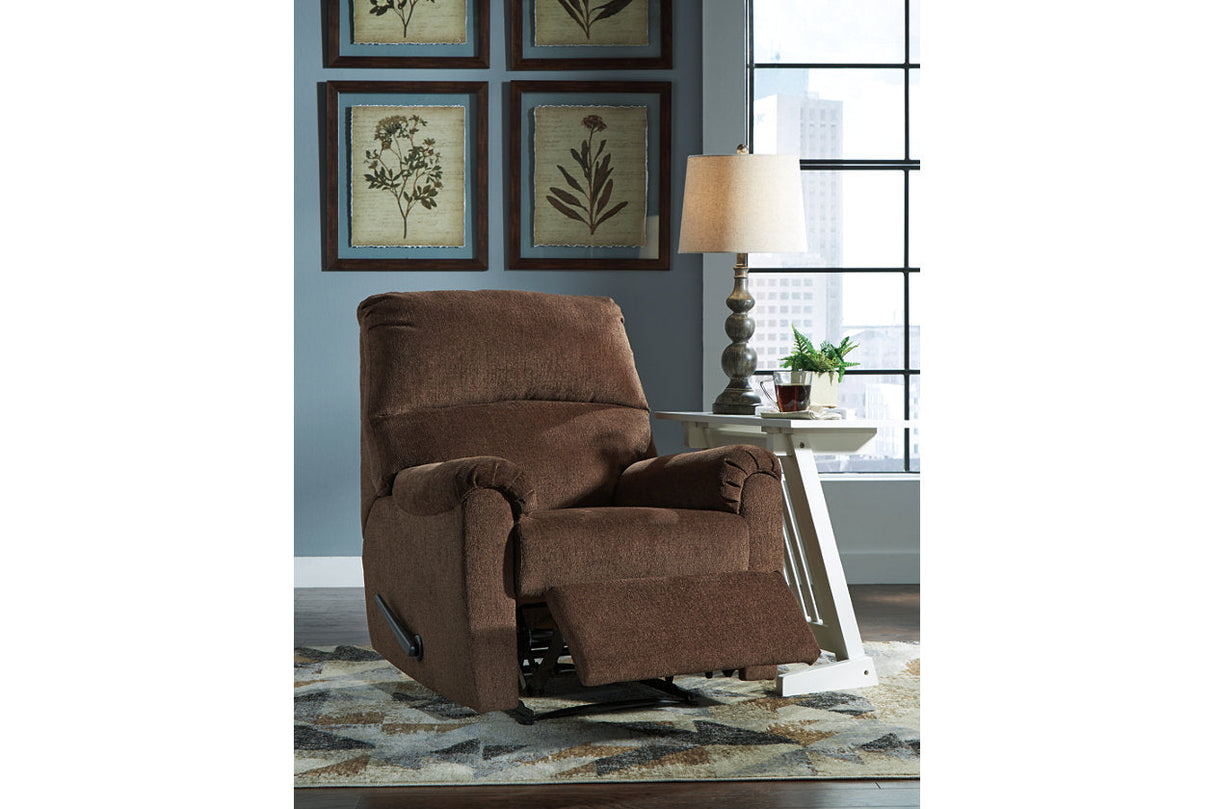 Nerviano Chocolate Recliner by ASHLEY FURNITURE at Eve Furniture