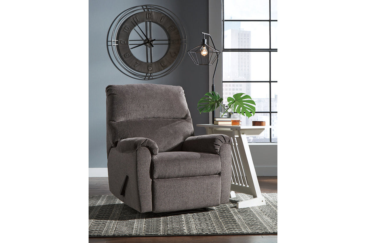 Nerviano Gray Recliner by Ashley at Eve Furniture