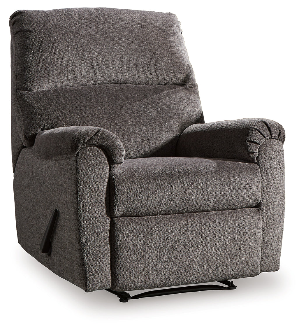 Nerviano Gray Recliner by Ashley at Eve Furniture