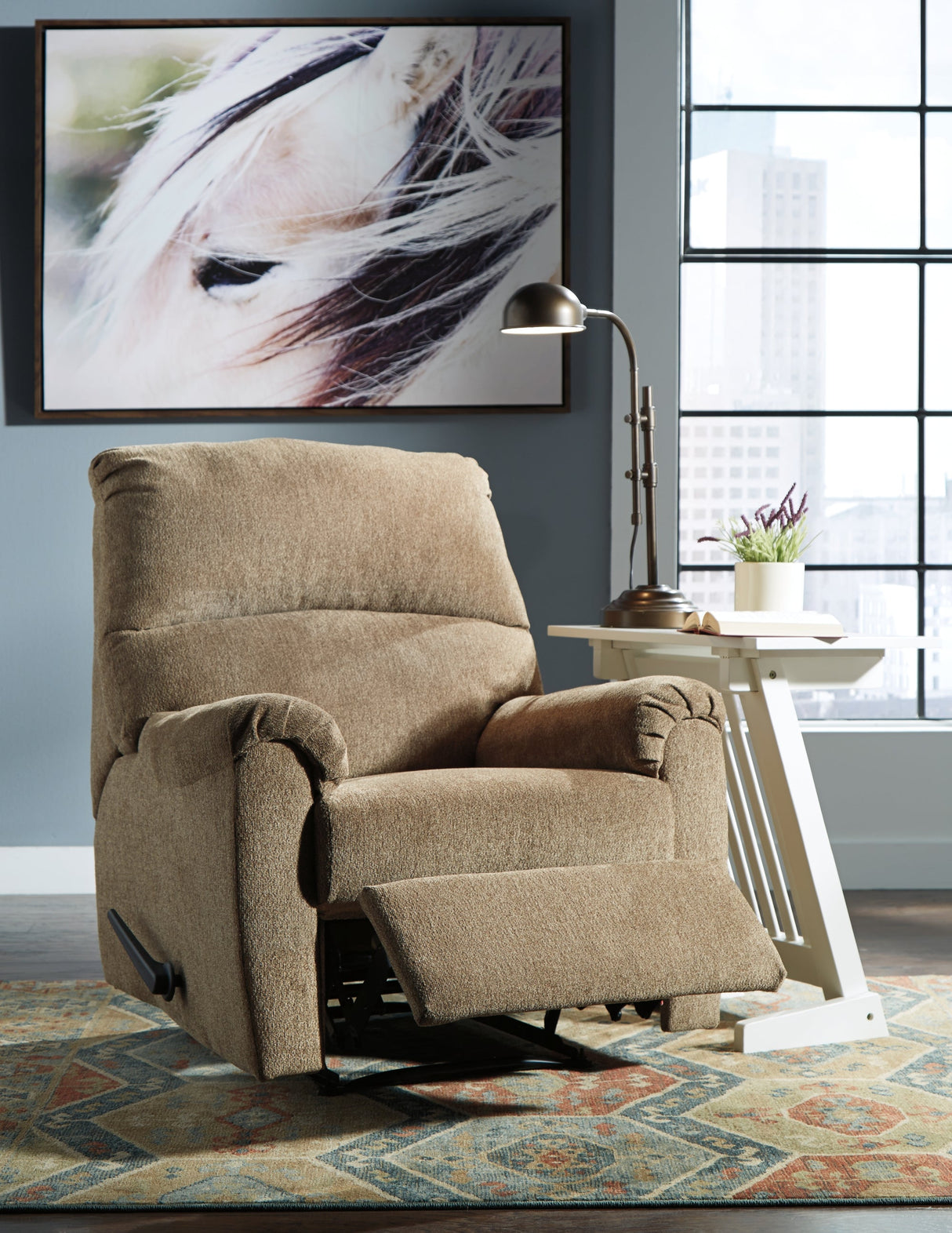 Nerviano Mocha Recliner by Ashley at Eve Furniture