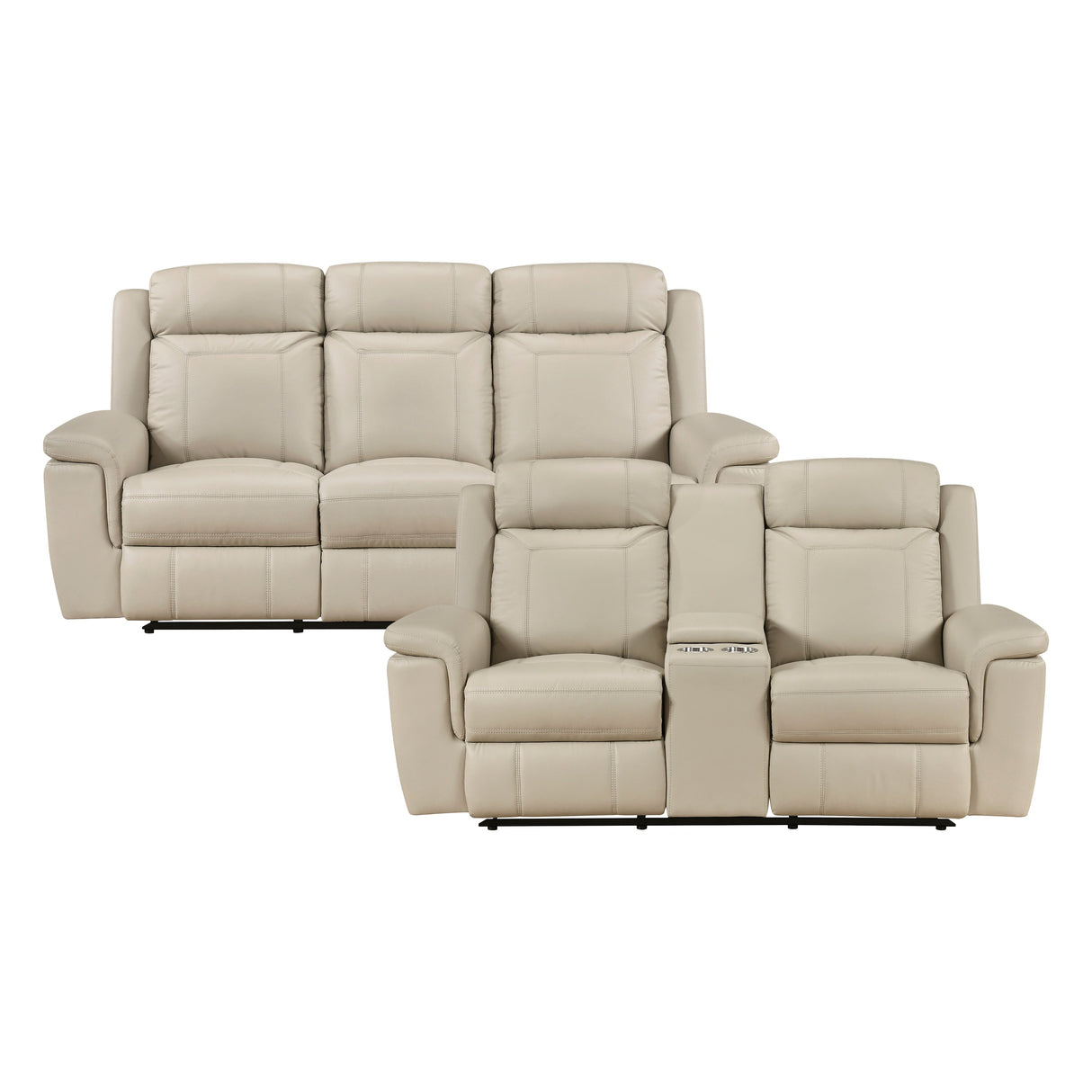 Nest Beige 2-Piece Reclining Living Room Set by Homelegance at Eve Furniture