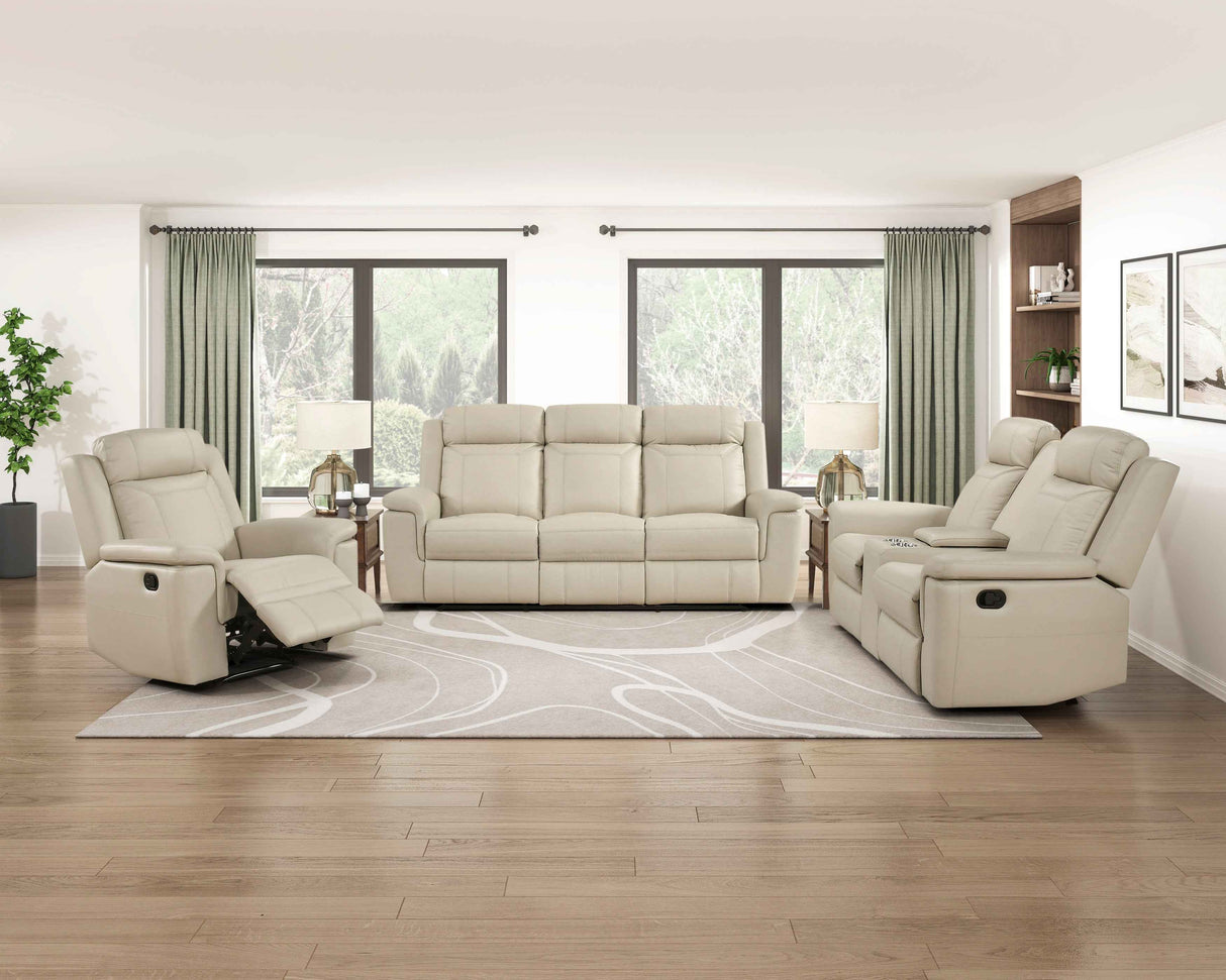 Nest Beige 3-Piece Reclining Living Room Set by Homelegance at Eve Furniture