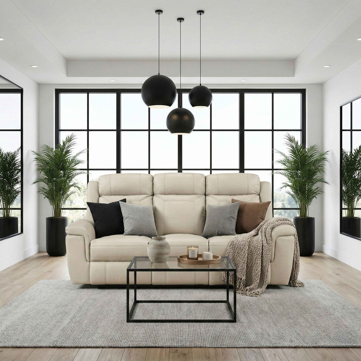 Nest Beige Double Reclining Sofa by Homelegance at Eve Furniture