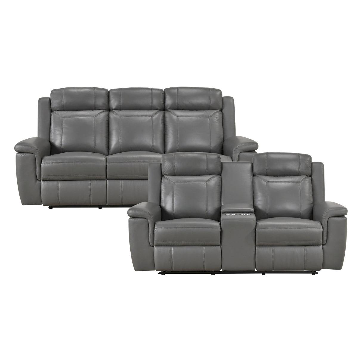 Nest Dark Gray 2-Piece Reclining Living Room Set by Homelegance at Eve Furniture