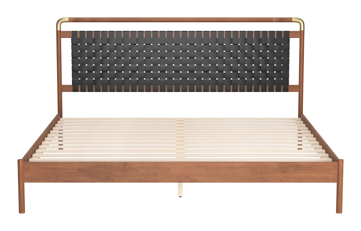 Netz Black & Walnut King Bed by Zuomod at Eve Furniture