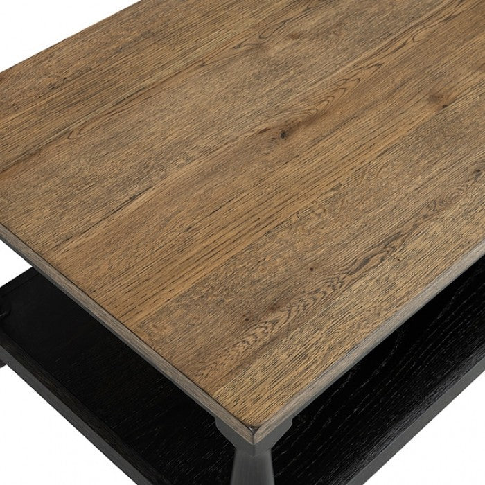 Neue Mills Weathered Black/Brown Rect Cocktail Table by Furniture of America at Eve Furniture