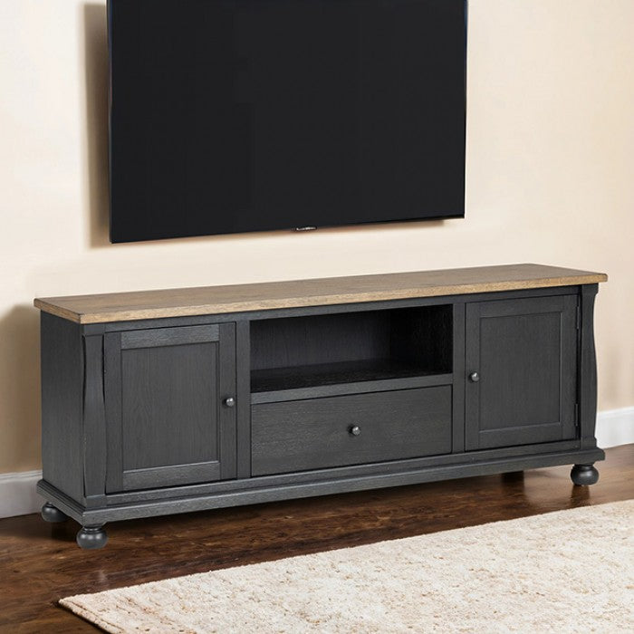 Neue Mills Weathered Black/Brown TV Console by Furniture of America at Eve Furniture