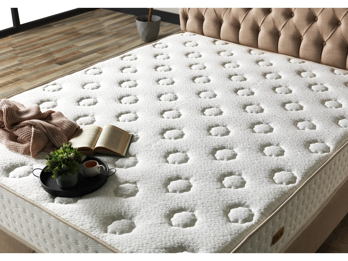 Nevada Storage Bed With Headboard Cream by Furnia at Eve Furniture