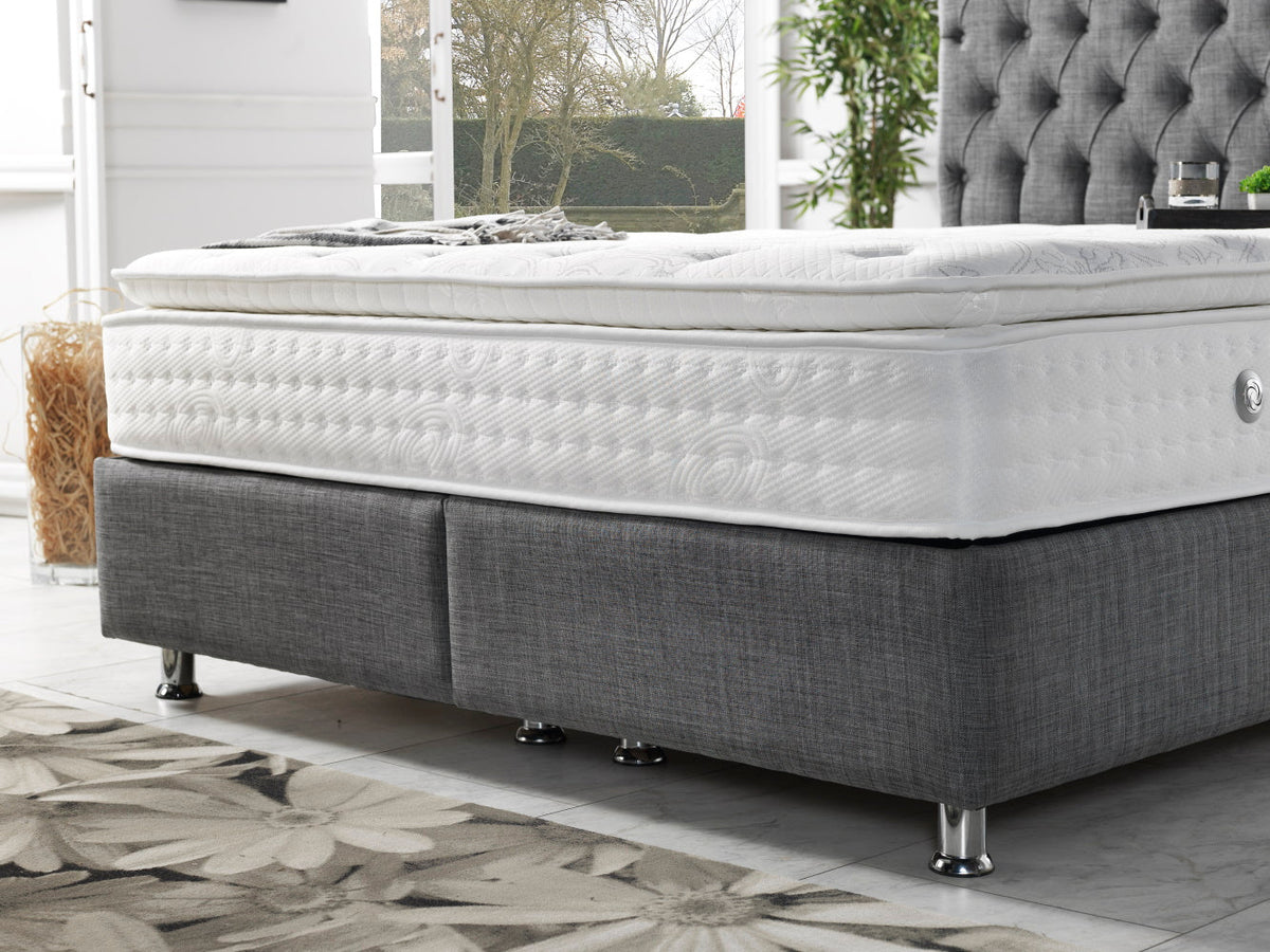 Nevada Storage Bed With Headboard Grey by Furnia at Eve Furniture