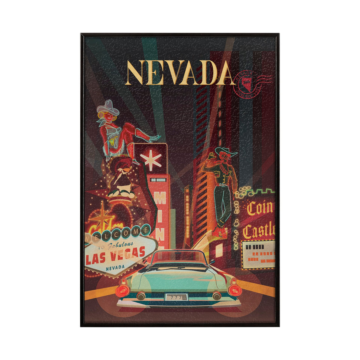 Nevada Go USA (SM) by Mercana Studio a Hand Embellished Decograph Framed Art Print by Mercana at Eve Furniture