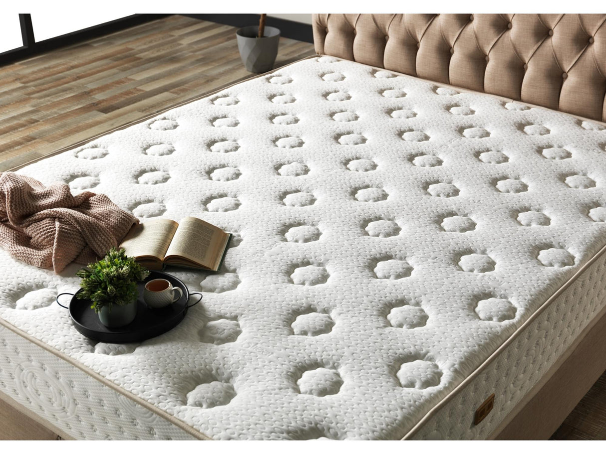 Nevada Storage Bed With Headboard Cream by Furnia at Eve Furniture